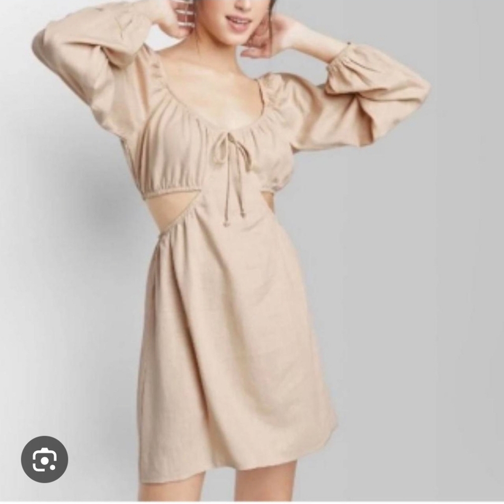 New Wild Fable‎ Cream Long Sleeve Dress